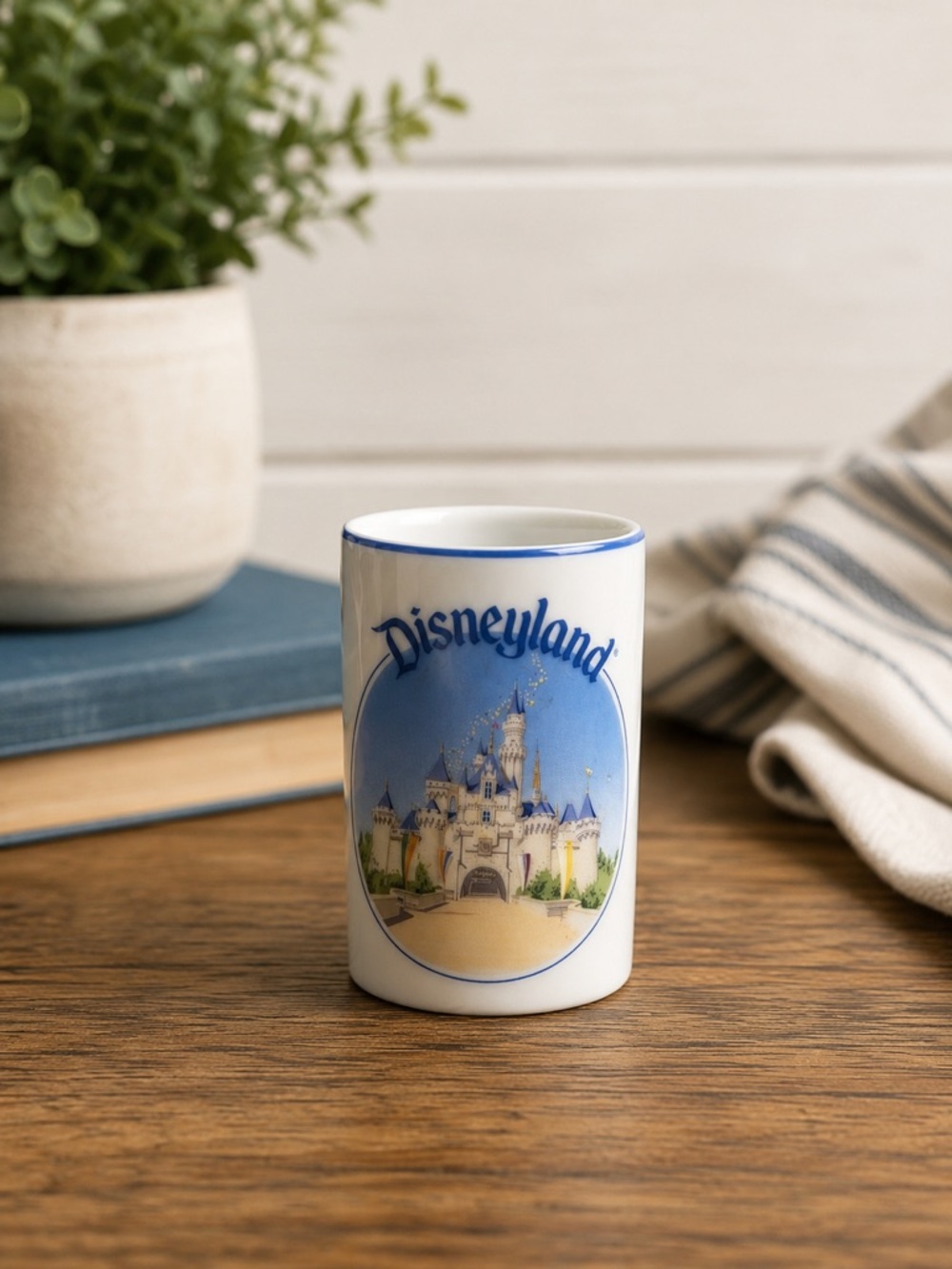 Vintage Disneyland Sleeping Beauty Castle Mini Porcelain Toothpick Holder Cup